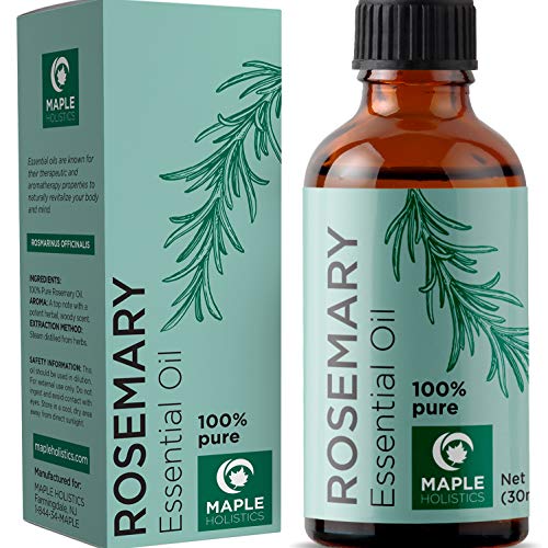 Product Cover 100% Pure Rosemary Essential Oil for Therapeutic Aromatherapy Stimulating Scalp Treatment for Healthy Hair Growth Anti Aging Antioxidant Ancient Beauty Elixir Natural Skin Care for Acne and Wrinkles