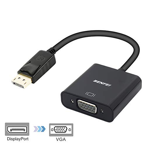 Product Cover DP to VGA, BENFEI Gold Plated DisplayPort to VGA HDTV Adapter Converter Male to Female with Audio