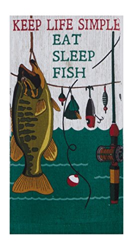 Product Cover Kay Dee Designs R3010 Keep Life Simple Eat Sleep Fish Terry Towel