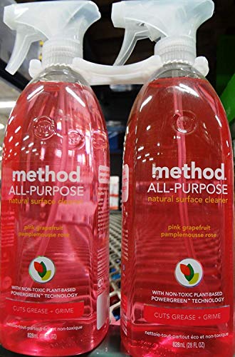 Product Cover Method All-purpose Natural Surface Cleaner, Pink Grapefruit 28 Fl Oz (Pack of 2)