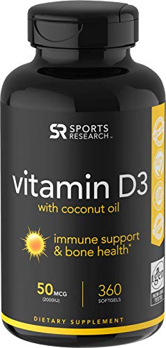 Product Cover Vitamin D3 (2000iu/50mcg) Enhanced with Coconut Oil for Better Absorption ~ Non-GMO & Gluten Free (360 Mini Liquid Softgels)