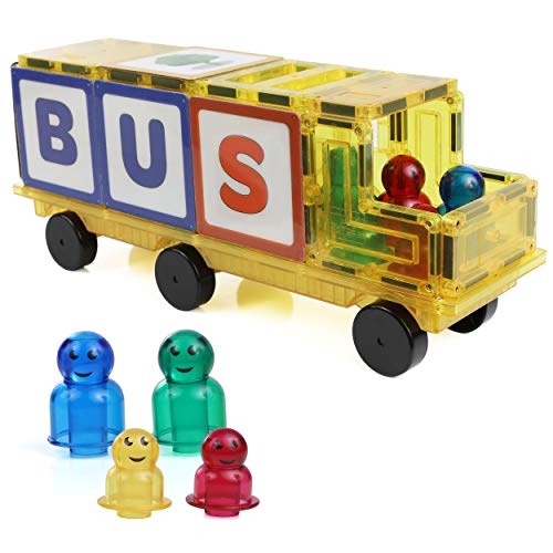 Product Cover Magnetic Stick N Stack Award Winning 32 Piece School Bus Set, 12 Stilemags Included. Made with Power+Magnets