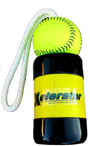 Product Cover The Mini Xelerator 10u Fastpitch Softball Pitching Trainer and Warm Up Tool with 11 Inch Premium Leather Indoor Ball for Improved Grip