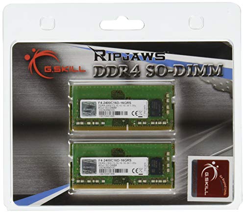 Product Cover G.SKILL 16GB (2 x 8G) Ripjaws Series DDR4 PC4-19200 SO-DIMM Laptop Memory F4-2400C16D-16GRS