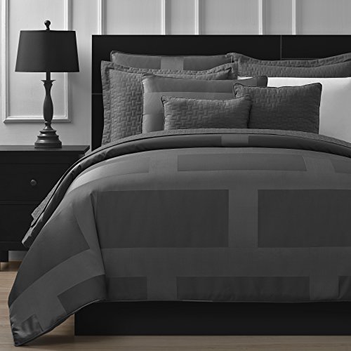 Product Cover Comfy Bedding Frame Jacquard Microfiber Full 5-piece Comforter Set, Gray