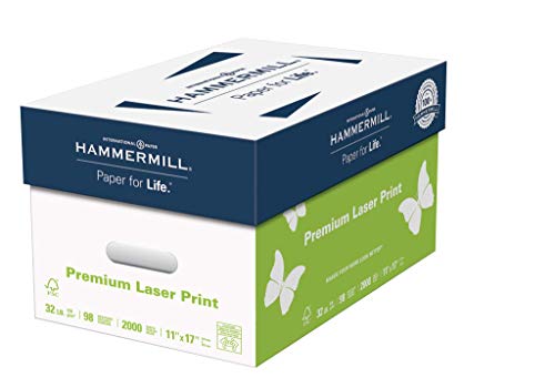Product Cover Hammermill Paper, Premium Laser Print Paper, 11 x 17 Paper, Ledger Size, 32lb Paper, 98 Bright, 4 Reams / 2,000 Sheets (104653C) Acid Free Paper