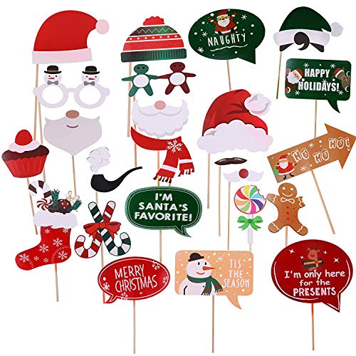Product Cover Fonder Mols Christmas Party Photo Booth Props 25pcs Glass Cap Moustache Attached to The Sticks, NO DIY Required