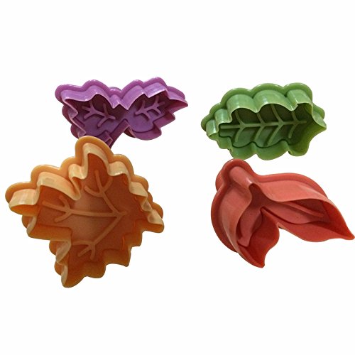 Product Cover Joinor Cake Leaves Baking Pie Crust Cutters Set of 4 Random Color