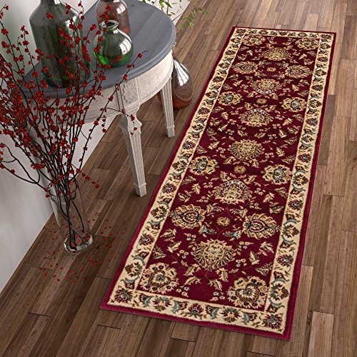 Product Cover Sultan Sarouk Red Persian Floral Oriental Formal Traditional 3x12 (2'7