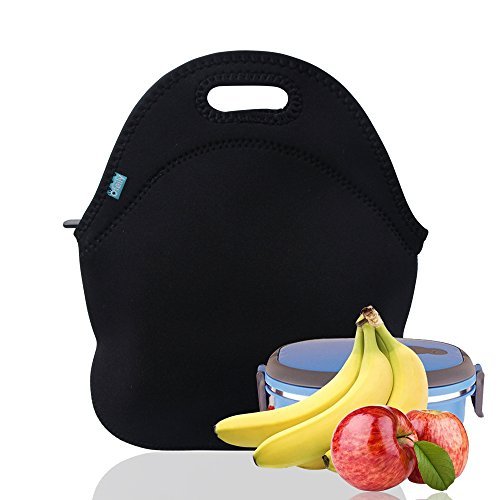 Product Cover Lunch Tote, OFEILY Lunch boxes Lunch bags with Fine Neoprene Material Waterproof Picnic Lunch Bag Mom Bag (Black)