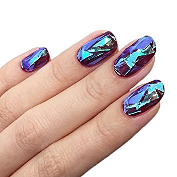 Product Cover BTArtbox 10Packs Mixed Color Reflective Mirror Design Glass Piece Broken Nail Sheet