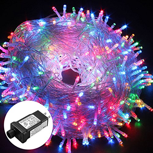 Product Cover Excelvan Safe Low Voltage 8 Modes 500 LEDs 100M/328FT Dimmable Fairy String Lights with Transparent String for Bedroom Patio Garden Gate Yard Party Wedding Christmas Decoration, Multi Color