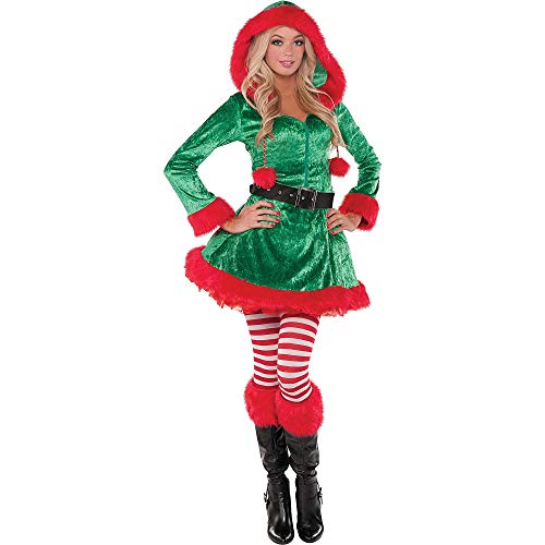 Product Cover Amscan Sassy Elf Costume for Women, Christmas Costume, Large, with Included Accessories