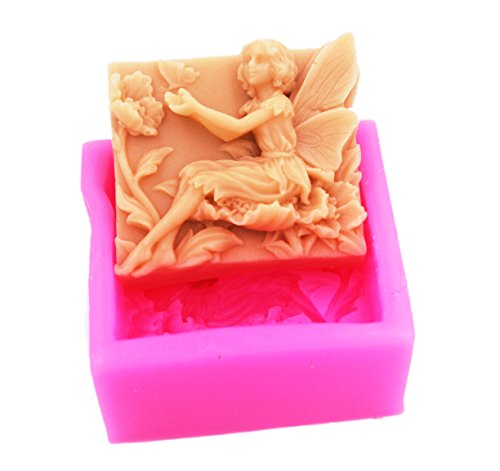 Product Cover Longzang Fairy Flowers Play with Butterfly Art Silicone Craft DIY Handmade Soap Molds (S047)