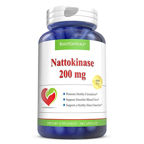 Product Cover BoostCeuticals Nattokinase 100 200 mg Supplement Ideal No Additives 4000 FU - Vegan - Non-GMO Gluten Free Pure Natural Blood Thinner Natokinasse from Natto