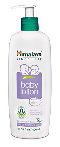 Product Cover Himalaya Baby Lotion with Olive Oil and Almond Oil, Free from Parabens, Mineral Oil & Lanolin, Dermatologist Tested, 13.53 oz (400 ml)
