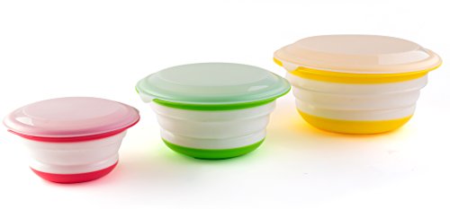 Product Cover Fasmov Silicone Collapsible Storage Bowls with Lids-Set of 3