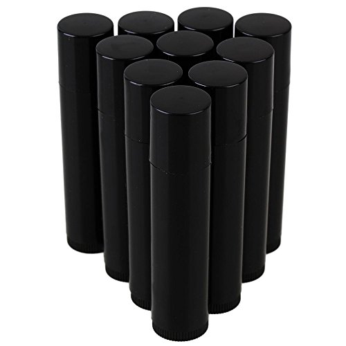 Product Cover 25Pcs 5G 5ML Empty Plastic Lip Balm Tubes Containers Lip Gloss Storage Container (Black)