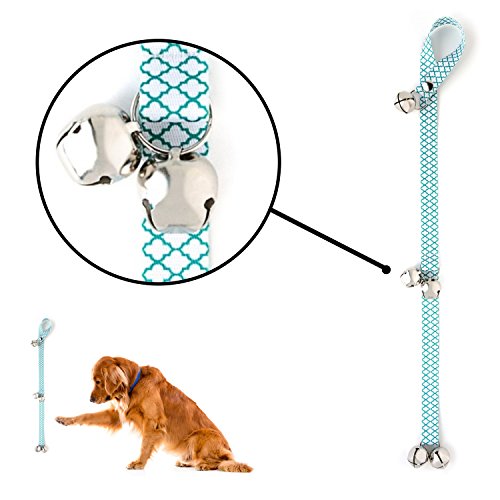Product Cover Mighty Paw Tinkle Bells 2.0, Designer Dog Doorbells, Stylish Fabric with Premium Quality Bells, Housetraining Doggy Door Bells for Potty Training (Kelly Green - Moroccan)