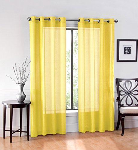 Product Cover Ruthy's Textile 2 Piece Window Sheer Curtains Grommet Panels 54