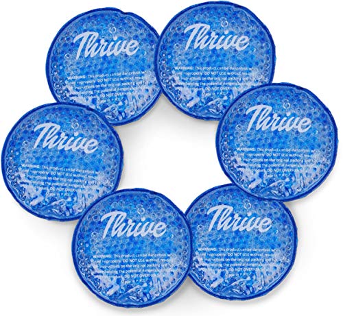 Product Cover Round Hot & Cold Packs (6 Pack) - Heat or Ice Therapy - Small Flexible Reusable Gel Beads with Cloth Fabric Backing - Great for: Wisdom Teeth, Breastfeeding, Tired Eyes, Face, Headaches, Sinus Relief