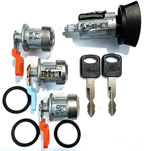 Product Cover LC6177 Ford Ignition Switch Lock Cylinder + Three (3) Door Lock Cylinder W/2 Logo Keys