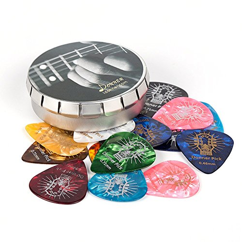 Product Cover Donner Celluloid Guitar Picks 16 Pack Includes Thin, Medium, Heavy & Extra Heavy Gauges