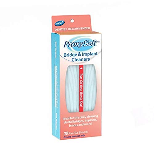 Product Cover Dental Floss for Bridges and Dental Implants, 6 Packs - Dental Threaders for Bridges and Implant Floss with Extra-Thick Proxy Brush for Optimal Oral Hygiene - Bridge and Implant Cleaners by ProxySoft