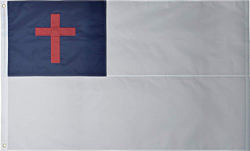 Product Cover Green Grove Products Christian Flag 3' x 5' Ft 210D Nylon Premium Outdoor Embroidered Flag