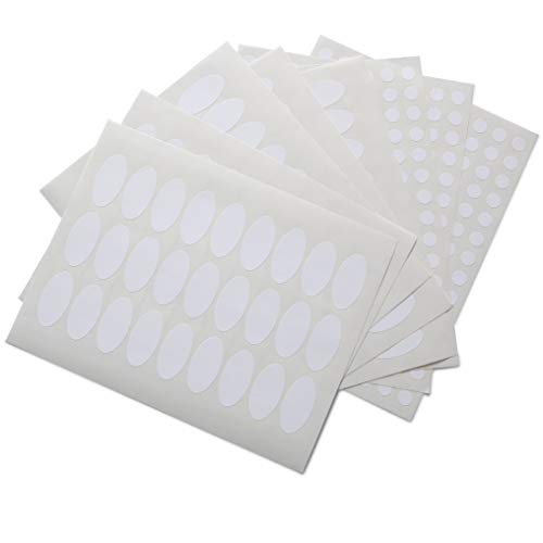 Product Cover Waterproof Essential Oil Labels - 597 Labels - Guarantee - Oil-Proof - Durable - Strong Glue - Fits 5ml and Larger Bottles and Rollers - 135 Oval and 462 Round Blank Stickers