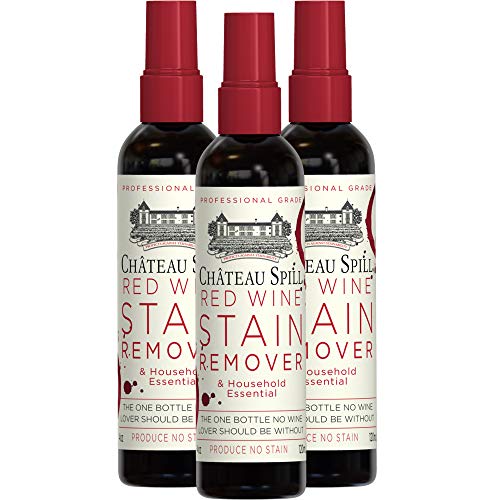 Product Cover Chateau Spill Red Wine Remover - 4 oz/120 ml Spray Bottle | Wine Stain Remover for Clothes | Fabric Stain Remover | Carpet Stain Remover | Gets The Red Out | Great Wine Accessories - 3 Pack