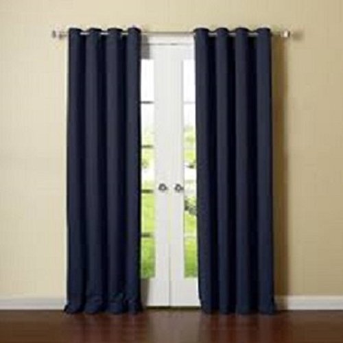 Product Cover Gorgeous HomeDIFFERENT Solid Colors & Sizes (#72) 1 Panel Solid Thermal Foam Lined Blackout Heavy Thick Window Curtain Drapes Bronze Grommets (Navy Blue, 84