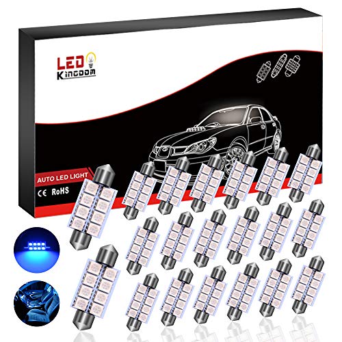 Product Cover LEDKINGDOMUS 41mm 42mm LED Bulb 8-SMD 5050 Chipsets, Festoon Lights Interior Map Dome Lights 211 211-2 212 212-2 578 LED Bulbs, Pack of 20 (Blue)