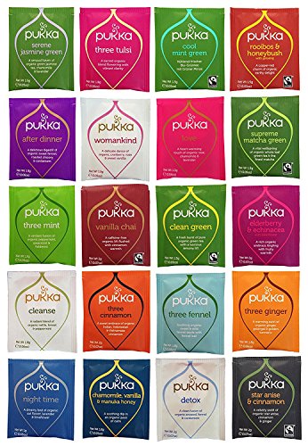 Product Cover Pukka Tea Organic Variety Pack with 20 Flavors, 2 of Each (40 Count), Includes The Curated Pantry Gift Tag