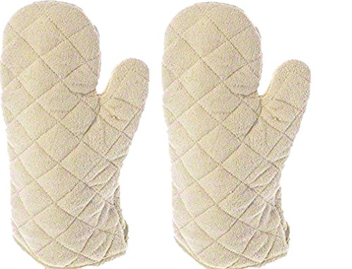 Product Cover Update International Terry Cloth Oven Mitt Heat Resistant to 600° F, Set of 2