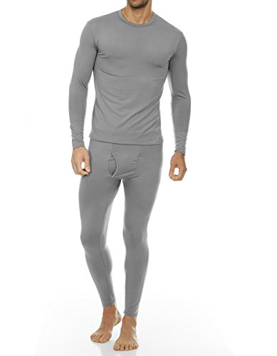 Product Cover Men s Ultra Soft Thermal Underwear Long Johns Set with Fleece Lined Grey X-Large