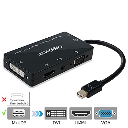 Product Cover CableDeconn 4-in-1 Mini Displayport (Compatible Thunderbolt) to Hdmi/dvi/vga Adapter Cable with Audio Output Converter