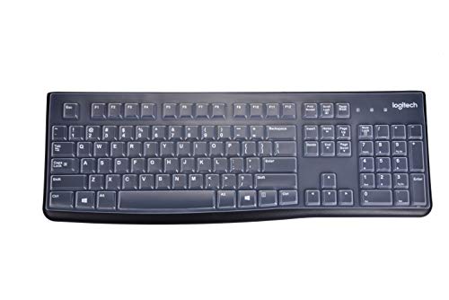 Product Cover LEZE - Ultra Thin Silicone Keyboard Protector Skin Cover for Logitech Models MK120 K120 - Clear