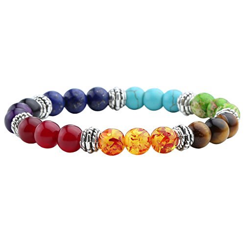 Product Cover JOVIVI 7 Chakras Bracelet Reiki Healing Balancing Round Beads