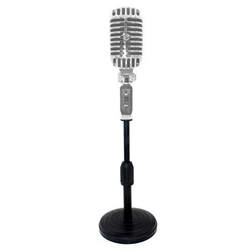 Product Cover ZRAMO Desk Top Adjustable Stand for Retro Microphone Large Size Microphone, come with Two Clip (not Including any Mics)