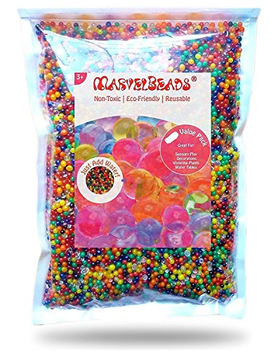 Product Cover MarvelBeads Water Beads Rainbow Mix (Half Pound) for Spa Refill, Sensory Toys and Décor (Non-Toxic)