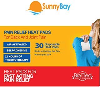 Product Cover Sunny Bay Heat Patches (Pack of 30) for Sore Upper Back, Neck Shoulder Pain Relief & Menstrual Cramps: Air Activated Disposable Self Adhesive Therapy Pads - Personal Non Electric Deep Muscle Hot Pack