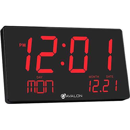 Product Cover Bluetech Oversized LED Digital Clock- Extra Large Display, Easy to Read 3 Inch Digits, Sleek Design - Wall-Shelf Clock for Home Or Office Use