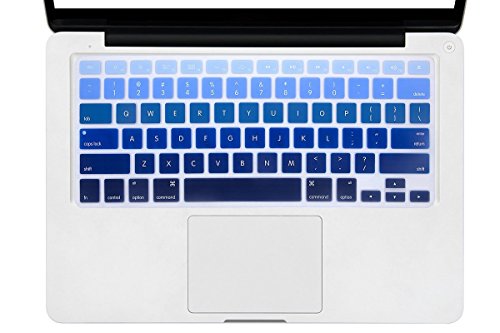 Product Cover DHZ Dark Blue Gradient Keyboard Cover Silicone Skin for 2015 or Older Version MacBook Air 13 MacBook Pro 13 15
