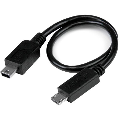Product Cover StarTech.com 8in USB OTG Cable - Micro USB to Mini USB - M/M - USB OTG Mobile Device Adapter Cable - 8 inch (UMUSBOTG8IN)