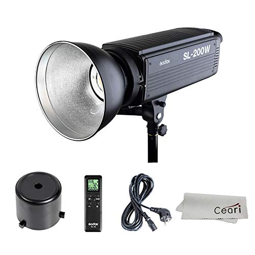 Product Cover Godox SL-200W 200Ws LED Continuous Video Light, 5600K Color Temperature, LCD Panel Display, Bowens Mount for Studio Light Photography + CEARI Microfiber Cloth
