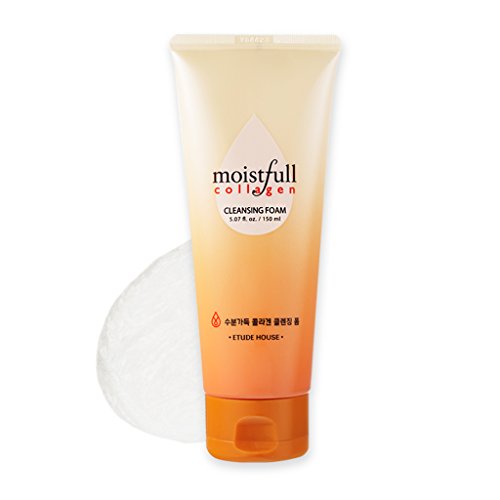 Product Cover ETUDE HOUSE Moistfull Collagen Cleansing Foam 5.1 fl. oz. (150ml) - Hypoallergenic Soft & Fluffy Bubbles Moist Cleanser, Super Collagen Water & Bobab Water Makes Skin Fresh with Long Lasting Moist