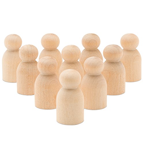 Product Cover Unfinished Wood Baby Peg Doll 1-1/8 Inch, Bag of 50 Baby Game Pawn Doll Bodies, from Birch by Woodpeckers