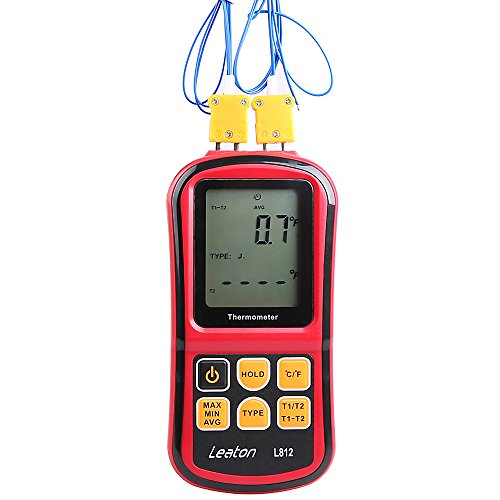 Product Cover Leaton Digital Thermocouple Thermometer Dual-channel LCD Backlight Temperature Meter Tester for K/J/T/E/R/S/N Great (Batteries included)