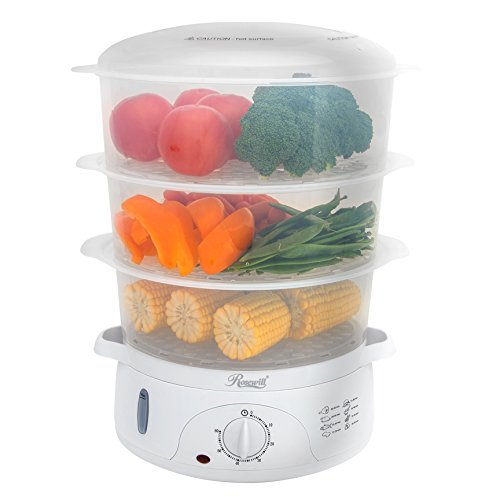 Product Cover Rosewill Electric Food Steamer 9.5 Quart, Vegetable Steamer with BPA Free 3 Tier Stackable Baskets, Egg Holders, Rice Bowl, RHST-15001